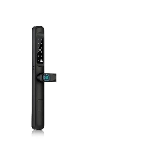 TRKKXV Intelligentes Schloss Wasserdichter Finrabdruck Im Freien, TUYA APP, RFID-Kartencode, Schlüsselloses, Intellintes Elektronisches Türschloss, Aluminium/-Schiebetür(No mortise,Noir) von TRKKXV