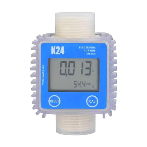 Wasserdurchflussmesser Digitaler K24-Öl-Kraftstoff-Durchflussmesser Gau LCD-Kraftstoff-Durchflussmesser Chemikalien Wasser Meer Flüssigkeits-Durchflussmesser Messwerkzeu(Blue Vertical) von TRKKXV