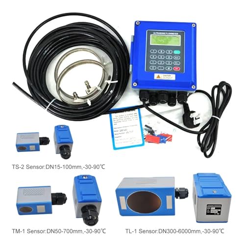 Wasserdurchflussmesser TUF-2000B Wandmontierter Wasserdurchflussmesser-Wandler TS-2/TM-1-HT Optionaler SD-Speicherklemmensensor Ultraschall-Durchflussmesser for Flüssigkeiten(Host TS-2 TM-1 TL-1) von TRKKXV