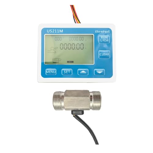Wasserdurchflussmesser US211M Digitaler Durchflussmesser-Zähler Mit SUS304-Durchflusssensor G3/4" USS-HS43TB Hall-Durchflusssensor von TRKKXV