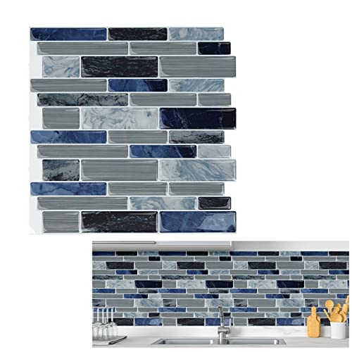 TRMLBE 10 Stück Fliesenaufkleber Fliesenfolie 3D PVC Spritzschutz Küchenrückwand Klebefliesen Selbstklebend Wandfliesen Wasserdicht Aufkleber für bad, Küche, Badenzimmer 30x30 cm- Typ B von TRMLBE
