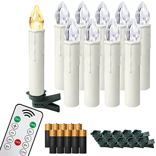 TRMLBE 10 Stück LED Kerzen mit Timerfunktion Flammenlose Warmweiß Weihnachtskerzen Kabellos Kerzen Batteriebetriebene mit Batterien Fernbedienung für Weihnachten, Weihnachtsbaum, Party TRMLBE 10 Stück LED Kerzen mit Timerfunktion Flammenlose Warmweiß Weihnachtskerzen Kabellos Kerzen Batteriebetriebene mit Batterien Fernbedienung für Weihnachten, Weihnachtsbaum, Party von TRMLBE