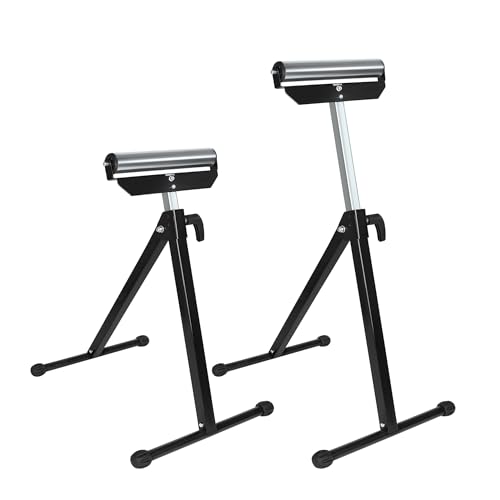 TRMLBE 2x Rollenbock Höhenverstellbar 68-107cm Arbeitsbock Klappbar Rollenständer Klappbock aus Metall 30cm Breit Rollbock mit Antirutschfüßen Stützbock bis 60 kg Schwarz TRMLBE 2x Rollenbock Höhenverstellbar 68-107cm Arbeitsbock Klappbar Rollenständer Klappbock aus Metall 30cm Breit Rollbock mit Antirutschfüßen Stützbock bis 60 kg Schwarz von TRMLBE
