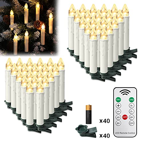 TRMLBE 40 Stück LED Kerzen mit Timerfunktion Flammenlose Warmweiß Realistischer Effekt Weihnachtskerzen Kabellos Kerzen Batteriebetriebene mit Batterien Fernbedienung für Weihnachten, Weihnachtsbaum TRMLBE 40 Stück LED Kerzen mit Timerfunktion Flammenlose Warmweiß Realistischer Effekt Weihnachtskerzen Kabellos Kerzen Batteriebetriebene mit Batterien Fernbedienung für Weihnachten, Weihnachtsbaum von TRMLBE
