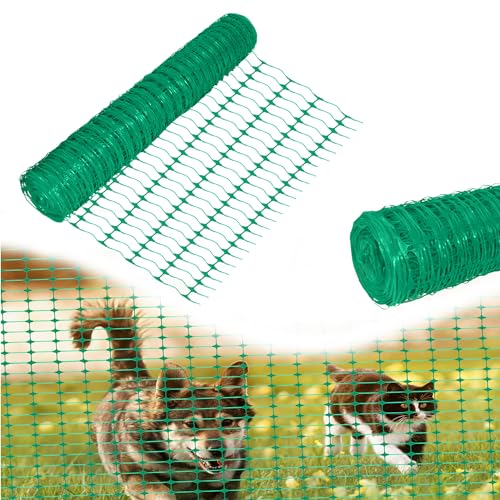 TRMLBE Absperrzaun aus Kunststoff 1 x 50m Grün Schutznetz Garten Bauzaun Warnnetz Aufgerollter Begrenzungszaun Gartenzaun Mobiler Zaun Weidezaun - 50m von TRMLBE
