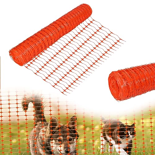 TRMLBE Absperrzaun aus Kunststoff 1 x 50m Orange Schutznetz Garten Bauzaun Warnnetz Aufgerollter Begrenzungszaun Gartenzaun Mobiler Zaun Weidezaun - 50m von TRMLBE