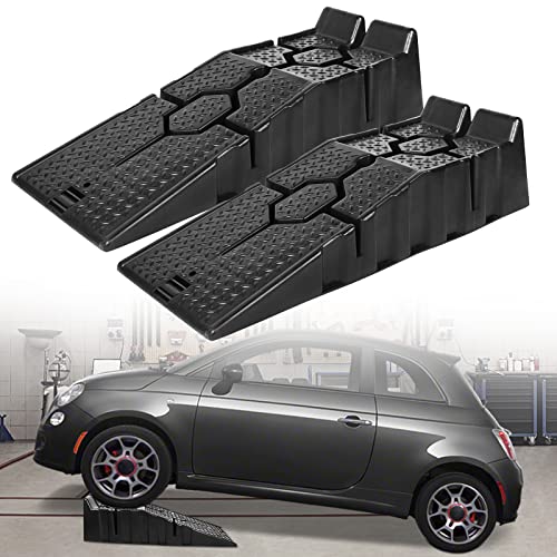 TRMLBE Auffahrrampe 2er Set Kunststoff Auffahrrampen PKW 90x33x22,5cm Schwerlast Rampe MAX. 2,5T Tragfähigkeit Hebeplattform Anti-Rutsch-Oberfläche Verladerampe, Schwarz TRMLBE Auffahrrampe 2er Set Kunststoff Auffahrrampen PKW 90x33x22,5cm Schwerlast Rampe MAX. 2,5T Tragfähigkeit Hebeplattform Anti-Rutsch-Oberfläche Verladerampe, Schwarz von TRMLBE