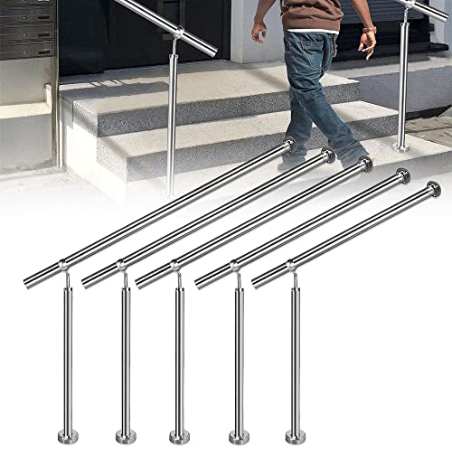 TRMLBE Eingangsgeländer Handlauf Edelstahl Treppengeländer Handläufe für Treppen Winkel Einstellbar Pflegeleicht Wandhandlauf inkl.Montagematerial Geländer für Außen Innen - 150cm von TRMLBE