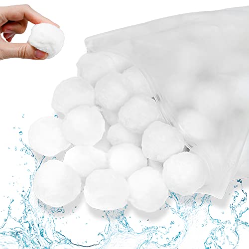 TRMLBE Filterballs für Sandfilteranlage Pool 700g Filterbälle 25kg Filtersand Ersetzung, Weiß Filter Balls Ersatz Poolfilter Filteranlage Zubehör, Geeignet für Schwimmbad, Filterpumpe von TRMLBE