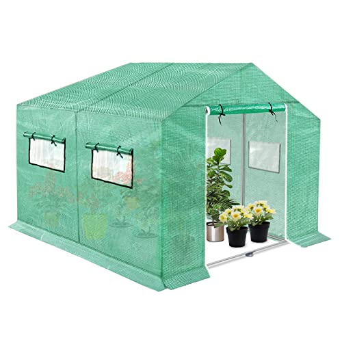 TRMLBE Gewächshaus 3x2x2m 6㎡ Gewächshause Winterfest Zimmergewächshaus HDPE+LDPE+Verzinktes Rohr Anzucht Gewächshaus Balkon Indoor Tomatengewächshaus Green House von TRMLBE