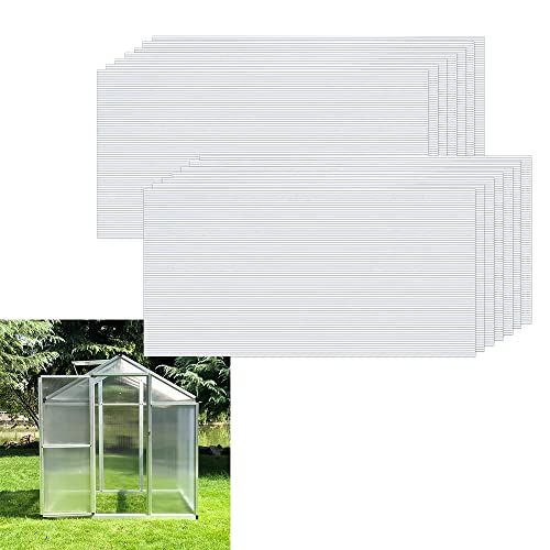 TRMLBE Gewächshaus Platten 4mm Polycarbonat doppelstegplatten hohlkammerplatten 14 Stück 700g/m² Transparente Polycarbonatplatten Dachplatten für Gartengewächshäuser - 605x1210x4mm von TRMLBE