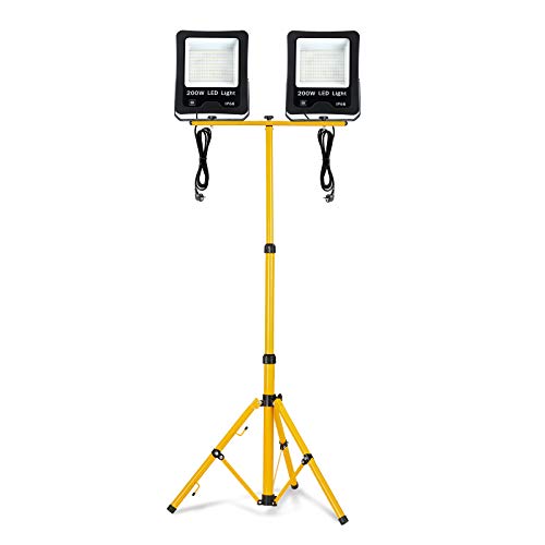 TRMLBE LED Baustrahler 2x 200W Arbeitsleuchte mit Stativ Arbeitsscheinwerfer IP66 Wasserdicht LED Fluter Floodlight inkl. 3M Kabel Scheinwerfer für Innen-Außenbereich, Warmweiß TRMLBE LED Baustrahler 2x 200W Arbeitsleuchte mit Stativ Arbeitsscheinwerfer IP66 Wasserdicht LED Fluter Floodlight inkl. 3M Kabel Scheinwerfer für Innen-Außenbereich, Warmweiß von TRMLBE