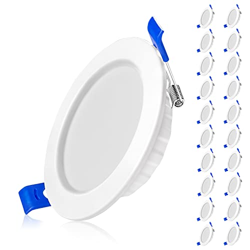 TRMLBE LED Einbaustrahler 230V Flach 5W 20Stück LED Spot Aluminium Mini Slim Einbauspot Deckenspot Spots Deckenleuchte, für Wohnzimmer Schlafzimmer - Kaltweiß von TRMLBE