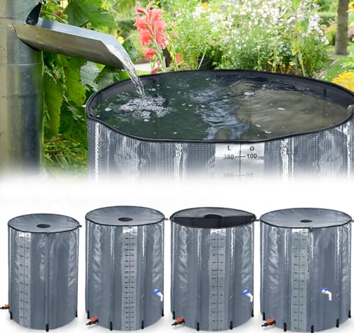 TRMLBE Regentonne 200 Liter Regenwassertonne Regenwassertank Faltbar Wasserspeicher Wassertonne Regentonnen Regenfass mit Ablassventil Wassertank für Garten - Dunkelgrau TRMLBE Regentonne 200 Liter Regenwassertonne Regenwassertank Faltbar Wasserspeicher Wassertonne Regentonnen Regenfass mit Ablassventil Wassertank für Garten - Dunkelgrau von TRMLBE