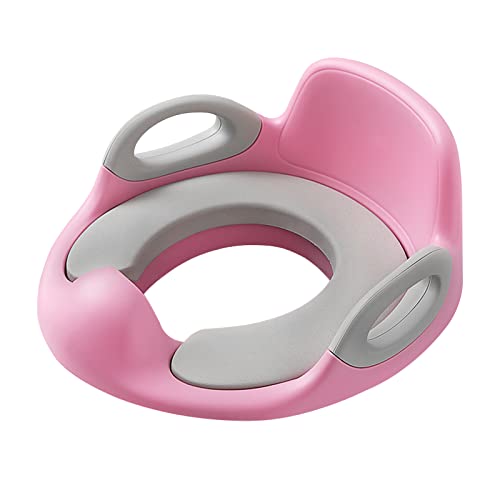TRMLBE Toilettensitz Kinder WC Sitz Toilettentrainer Mit Spritzschutz Anti-Rutsch Kloaufsatz Töpfchentrainer Töpfchen Training Sitze Toilettenaufsatz für Kinder 1-8 Jahre (Rosa) von TRMLBE