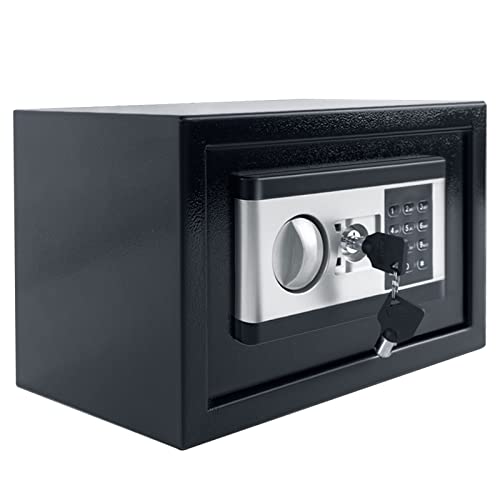 TRMLBE Tresor für Zuhause 12L Safe Tresor Feuerfest Wasserdicht Elektronischer Möbeltresor mit Digitaler Passwort und 2 Sicherheitsschlüssel, Wandtresor für Geld Schmuck 31x20x20cm - Schwarz TRMLBE Tresor für Zuhause 12L Safe Tresor Feuerfest Wasserdicht Elektronischer Möbeltresor mit Digitaler Passwort und 2 Sicherheitsschlüssel, Wandtresor für Geld Schmuck 31x20x20cm - Schwarz von TRMLBE