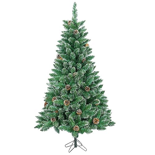 TRMLBE Weihnachtsbaum Künstlich 120cm Tannenbaum Künstlicher Christbaum Dekobaum mit Metallständer inkl. Kiefernzapfen Naturgetreuer Weihnachtsdeko - Grün PVC mit Schnee-Effekt TRMLBE Weihnachtsbaum Künstlich 120cm Tannenbaum Künstlicher Christbaum Dekobaum mit Metallständer inkl. Kiefernzapfen Naturgetreuer Weihnachtsdeko - Grün PVC mit Schnee-Effekt von TRMLBE