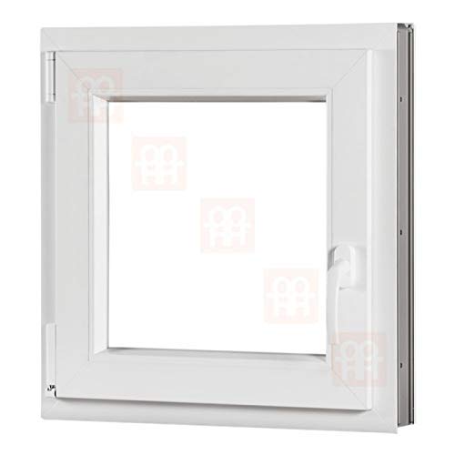 Kunststofffenster | 60x60 cm (600x600 mm) | weiß | Dreh-Kipp-Fenster | links von TROCAL