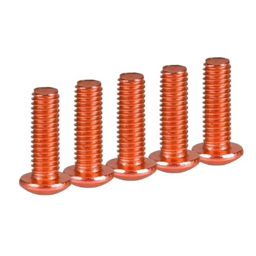 TROGPYXG 5 Stück Bunte Schrauben M3 Länge 6 mm - 30 mm Aluminiumlegierung Inbusschraube Sechskantkopf Maschinenschrauben aus eloxiertem Aluminium(Orange,M1.8) von TROGPYXG