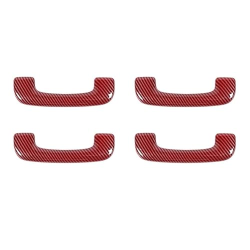 TROGPYXG ABS-Auto-Obergriff-Zierleiste, Dekorationsabdeckung, Aufkleber, kompatibel mit Dodge 2015 UP, Styling-Innenausstattung, Nouldings-Zubehör(Red Carbon Fiber) von TROGPYXG