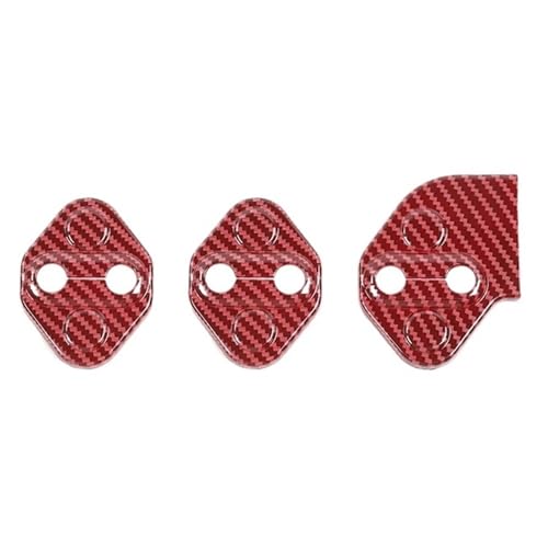 TROGPYXG ABS-Autotürschloss-Verriegelungsdekorationsabdeckung, kompatibel mit Suzuki Jimny JB64 JB74 2019 2020 2021 2022 2023 2024 Up, Innenzubehör(Red Carbon Fiber) von TROGPYXG