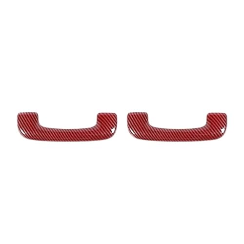 TROGPYXG Autodach-Haltegriff-Dekorationsabdeckung, kompatibel mit Jeep Grand Cherokee 2011 2012 2013 2014 2015 2016 2017 2018 2019 2020(Red Carbon Fiber) von TROGPYXG