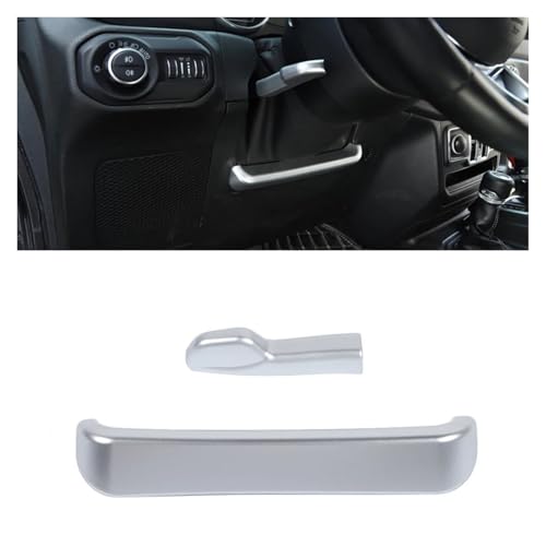 TROGPYXG Dekorationsabdeckung for die Höhenverstellung im Auto, kompatibel mit Jeep Wrangler JL Gladiator JT 2018–2025, Auto-Innenausstattung(Silver) von TROGPYXG