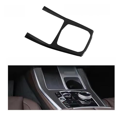TROGPYXG Kompatibel mit BMW X5 G05 X5M X7 G07 2020–2025, Innenausstattung der Schaltkonsolenabdeckung aus echtem Carbon(Glossy Carbon X5 A) von TROGPYXG