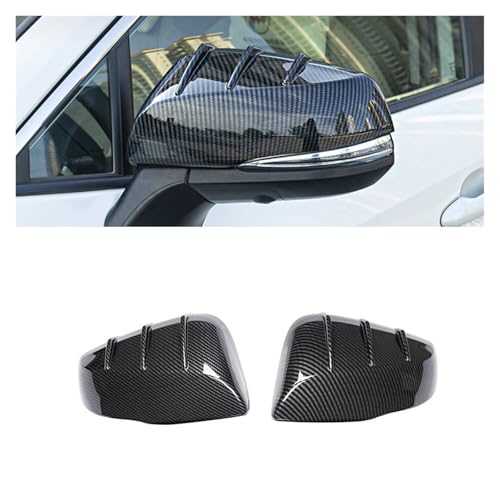 TROGPYXG Kompatibel mit Toyota RAV4 XA50 2019 2020 2021 2022 2023 2024 ABS-Auto-Rückspiegel-Abdeckkappe, Gehäuse, Türseitenspiegelgehäuse(Carbon Fiber) von TROGPYXG