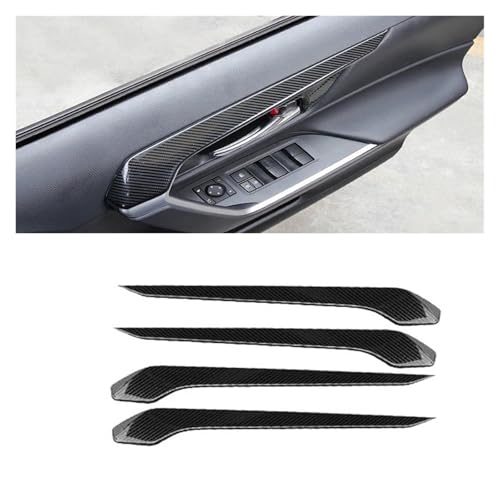 TROGPYXG Kompatibel mit Toyota RAV4 XA50 Hybrid 2019 2020 2021 2022 2023 2024 RAV 4 Edelstahl-Aufkleber for Autotür-Armlehnenrahmen(Carbon Fiber) von TROGPYXG