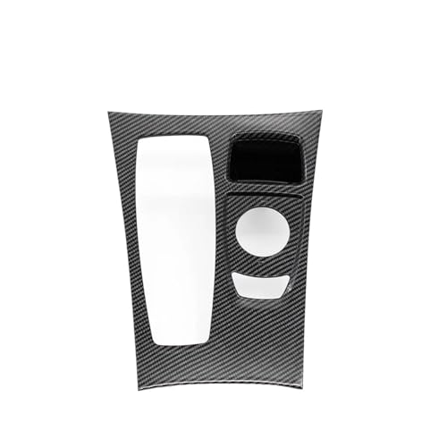 TROGPYXG LHD-Auto, Karbonfaser, Schwarze Mittelkonsole, Schalthebelverkleidung, kompatibel mit BMW X5 X6 E70 E71 E72 2007–2009 51166954947(Model A-Carbon Fiber) von TROGPYXG