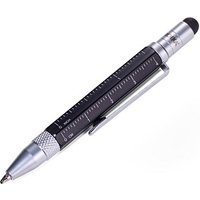 TROIKA® Kugelschreiber LILIPUT TOOL PEN schwarz/silber, Schreibfarbe: schwarz, 1 St. von TROIKA®
