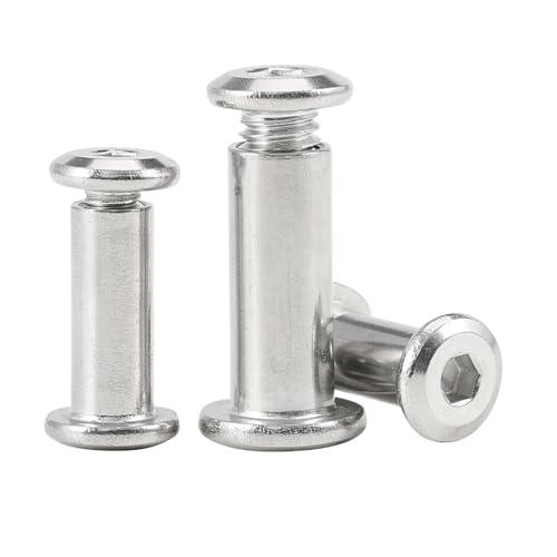 1~10Sets Flachkopf-Innensechskant-Chicago-Schrauben M3 M4 M5 M6 M8 Edelstahl-Silber-Bindungsniete for Bettschrank(14mm) von TROIOIUM