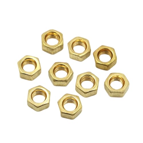 1–50 Stück DIN934 Sechskantmutter aus massivem Messing und Kupfer for M1,6 M2 M2,5 M3 M4 M5 M6 M8 M10 M12 Schrauben(M4 20pcs) von TROIOIUM