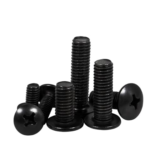 10/20/50/100 PCs M2.5 m3 M4 M5 M6 TM Kreuzschlitz-Zylinderkopfschraube schwarz plattierte Kohlenstoffstahlschraube(10mm) von TROIOIUM