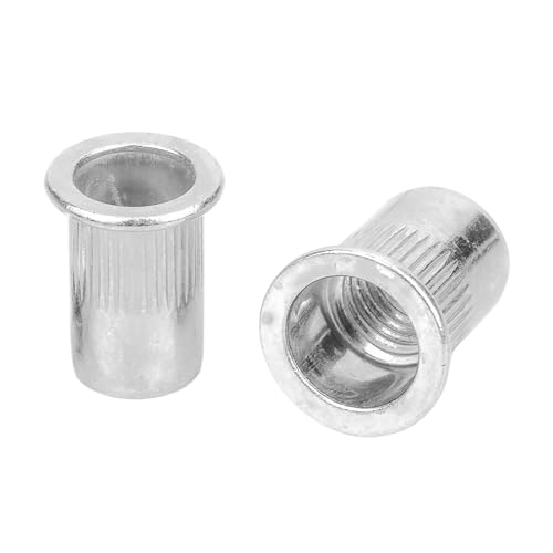 10-100 Stück Nietmuttern M3 M4 M5 M6 M8 M10 M12 Aluminiumlegierung Flachkopf Metrisches Gewinde Nietmutterneinsatz Nutserts(100PCS,M12) von TROIOIUM