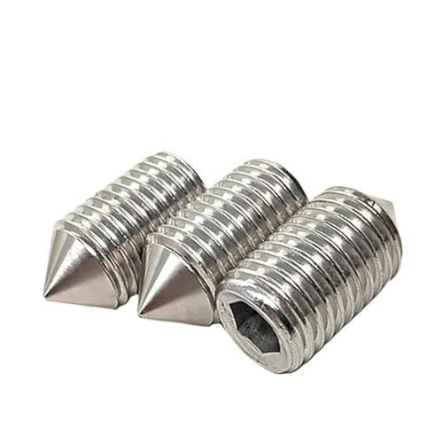 10 Stück M2 M2.5 M3 M4 M5 M6 M8 M10 M12 304 Edelstahl Innensechskantschrauben Kegelspitze Madenkopf Innensechskantschraube(10mm x10pcs) von TROIOIUM