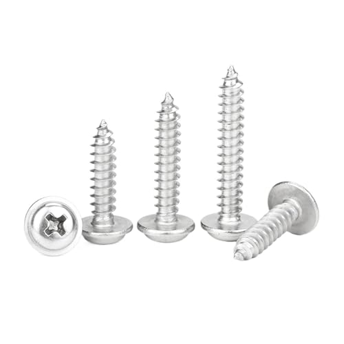 20–100 Stück selbstschneidende Schrauben mit Unterlegscheibe, M1.4–M4, Mini-Schraubensatz aus Edelstahl for die Reparatur elektronischer Geräte(6mm) von TROIOIUM