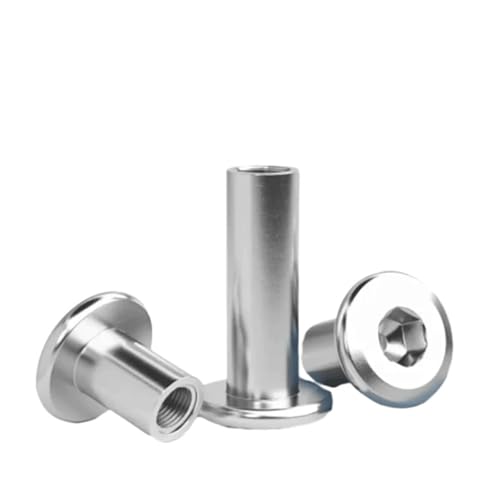 5/10/20 Stück M3 M4 M5 M6 M8 304 Edelstahl große flache Sechskant-Innensechskantniet-Verbindungseinsatz Verbindungshülse Überwurfmutter(40mm length) von TROIOIUM