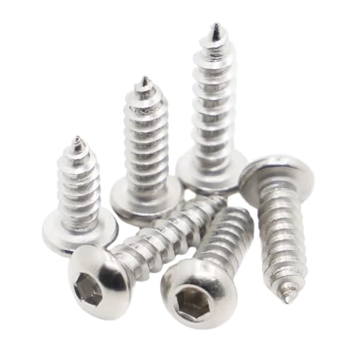 5–50 Stück 304 Edelstahl Rundkopf Innensechskant Selbstschneidende Schrauben Holzschraube M2 M2.5 M3 M4 M5 M6(16mm) von TROIOIUM