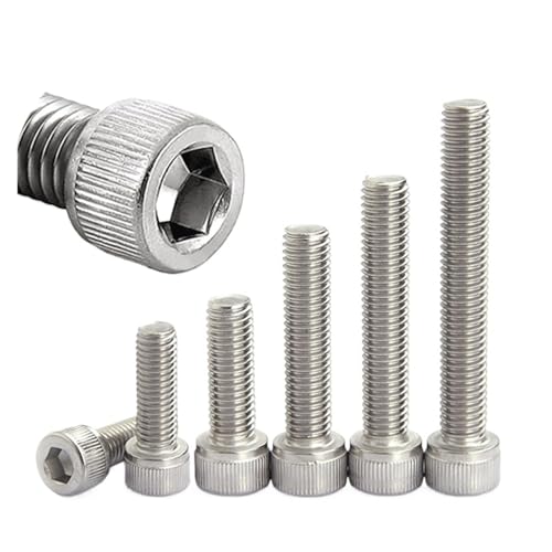 5–50 Stück M1.4 M1.6 M2 M3 M4 M5 M6 304 A2-70 Edelstahl DIN912 Sechskant-Innensechskantschraube Schraubenlänge 3–50 mm(5mm) von TROIOIUM