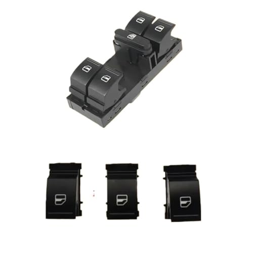 Elektrischer Fensterheberschalter Rot for GTI MK5 MK6 PB6 CC Seon MK2 1K4959857 5ND959857 5K4959857(Set 1) von TROIOIUM