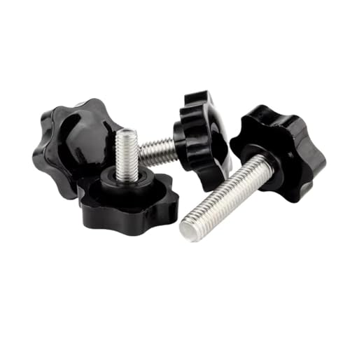 Kupferkern M5 M6 M8 Handknopfschrauben aus Kohlenstoffstahl Bolzen Kunststoff Sternförmiger Kopf Gewinde Klemmung Daumengriff Maschinenschraubenbolzen(10PCS,M8x80 D38) von TROIOIUM