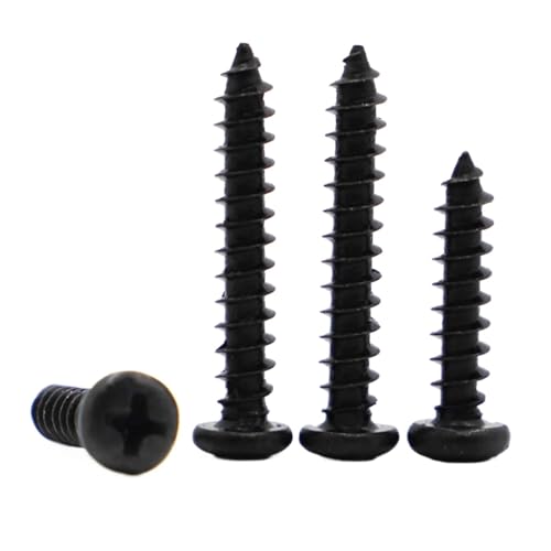 M1 M1.2 M1.4 M1.7 M2 M2.6 M3 M3.5 M4 Mini-Mikro-Flachkopf-Senkkopfschrauben aus schwarzem Stahl mit selbstschneidendem Linsenkopf(Pan Head,30MM_M3 50PCS) von TROIOIUM