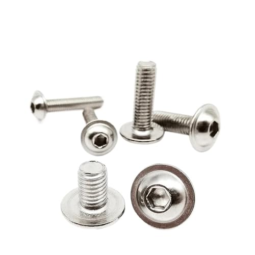 M2 M2.5 M3 M4 M5 M6 M8 304 Edelstahl Innensechskant Rundkopfschraube Innensechskant-Knopfkopfschrauben mit Kragenscheibe(8MM_304 STAINLESS STEEL) von TROIOIUM