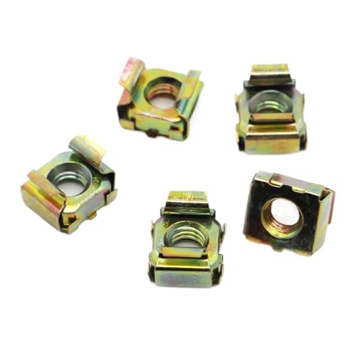 M4 M5 M6 M8 M10 304 Edelstahl/Nickel/Farbe Zink Stahl Quartett Schwimmende Mutter Kassette Elastische Gehäuse Karte Käfig Muttern(Color zinc-plated,M6 5pcs) von TROIOIUM