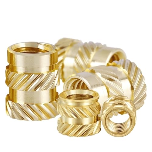 Mindestens heiße Muttern m1,4 m1,6 m1,7 m2 m2,5 m3 Heißschmelz-Wärmespritzguss 3D-Druck Messing Kupfer Einbettungseinsatzmutter Rändelgewinde(M2(OD3mm)50pcs) von TROIOIUM
