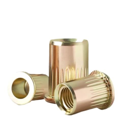 Nietmuttern M3 M4 M6 M8 M10 M12 Flachkopf-Nutser-Set aus Kohlenstoffstahl, perforierte Mutter, Gewindeeinsatz, Nieten, Fallenlassen(M4 x 30picecs) von TROIOIUM