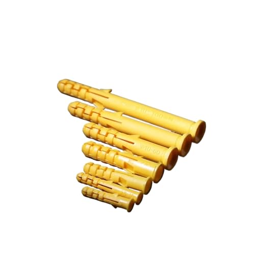 PP Kunststoff Gelb Croaker Schraube Expansion Rohr Bohren Stecker Anker Bolzen 6mm/8mm/10mm(8X60 100pcs) von TROIOIUM