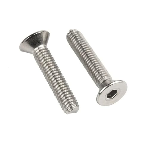 Schlüsselkopfschraube M2 M2.5 M3 M4 M5 M6 Senkkopfschraube mit Innensechskant und flachem Kopf 304 Edelstahlschrauben Klasse 10.9 Schwarz(8MM_M2 50PCS) von TROIOIUM